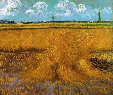 Vincent Van Gogh Painting - Campo de trigo con gavillas Vincent van Gogh